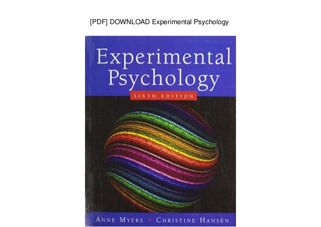 Experimental psychology myers hansen pdf